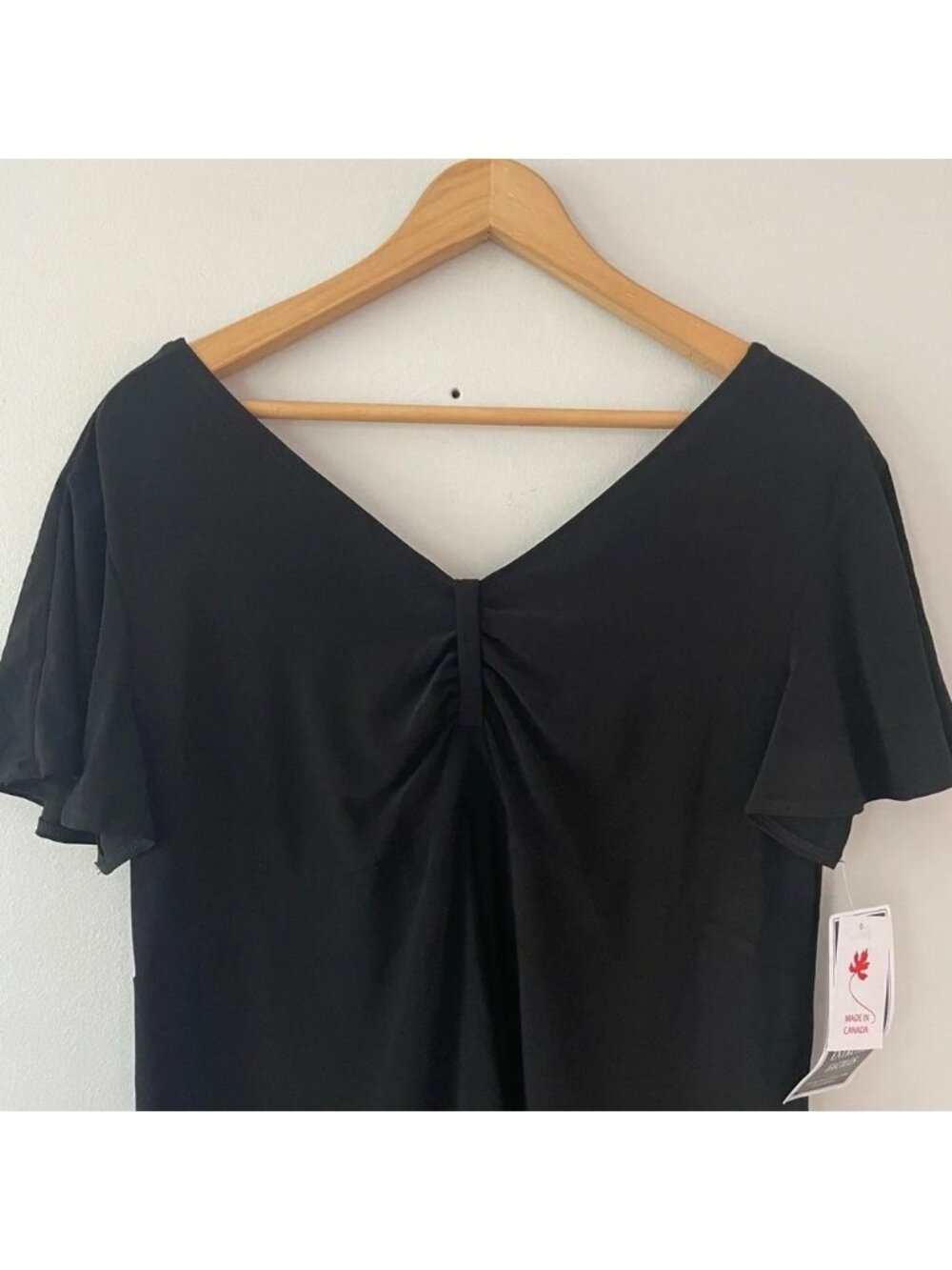 NEW Marallis Black Stretch Flare Sleeve Top - Large - Picture 3 of 5